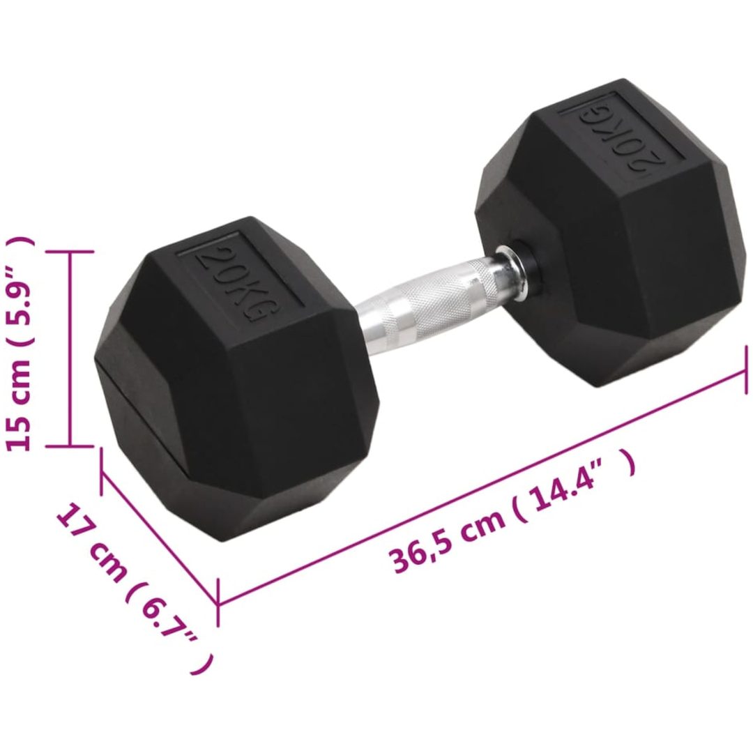 Hantel 20 kg gjutjärn vidaXL – bild 7