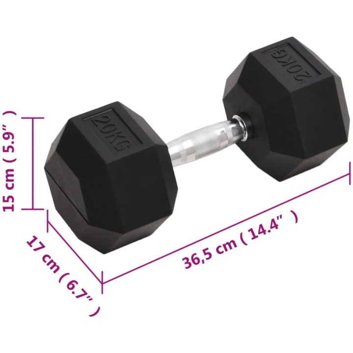 Hantel 20 kg gjutjärn vidaXL – bild 7