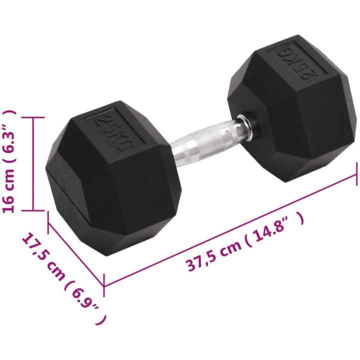 Hantel 25 kg gjutjärn vidaXL – bild 7