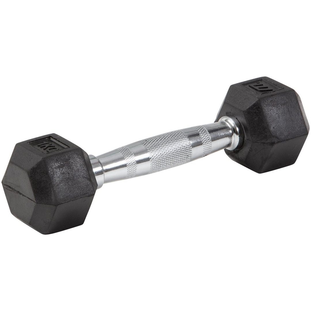 Hantel gummi/krom Master Fitness 1 kg