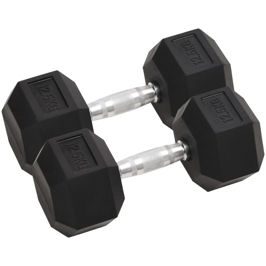 Hantlar 2 st 25 kg gjutjärn vidaXL