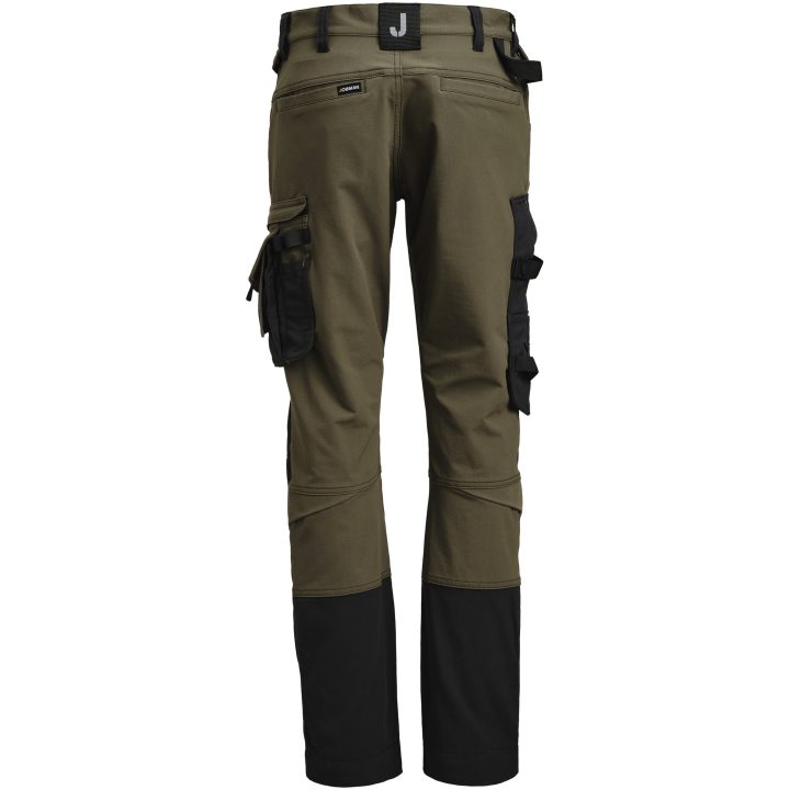 Hantverksbyxa 2391 Stretch Oliv/svart Jobman – bild 3