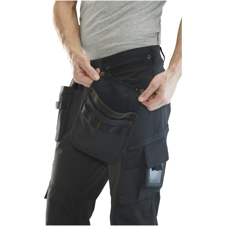 Hantverksbyxa 2391 Stretch Oliv/svart Jobman – bild 7