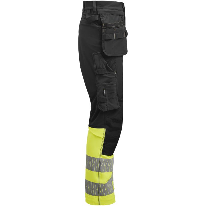 Hantverksbyxa 2392 Stretch Varsel Svart gul Jobman – bild 2