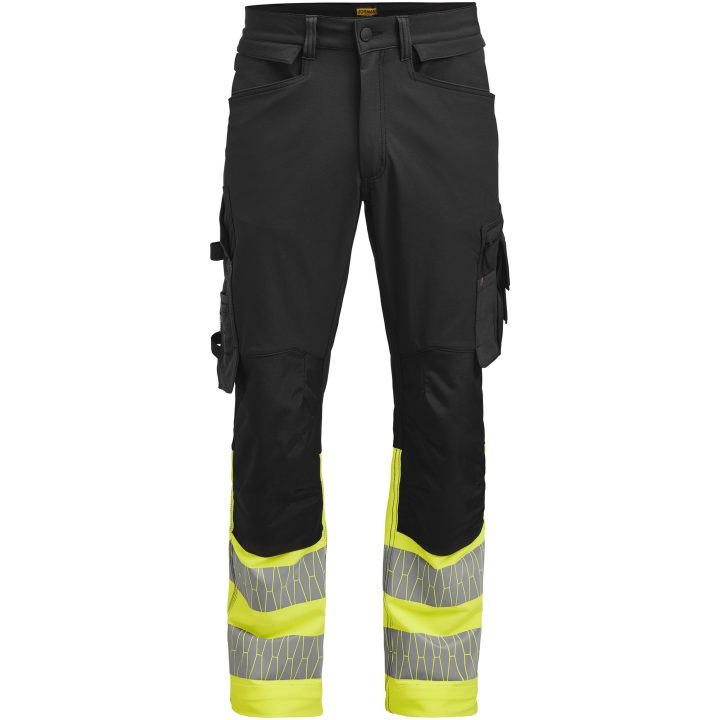 Hantverksbyxa 2392 Stretch Varsel Svart gul Jobman – bild 4
