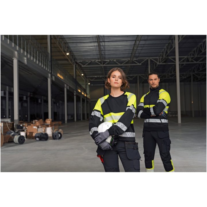 Hantverksbyxa 2392 Stretch Varsel Svart gul Jobman – bild 8