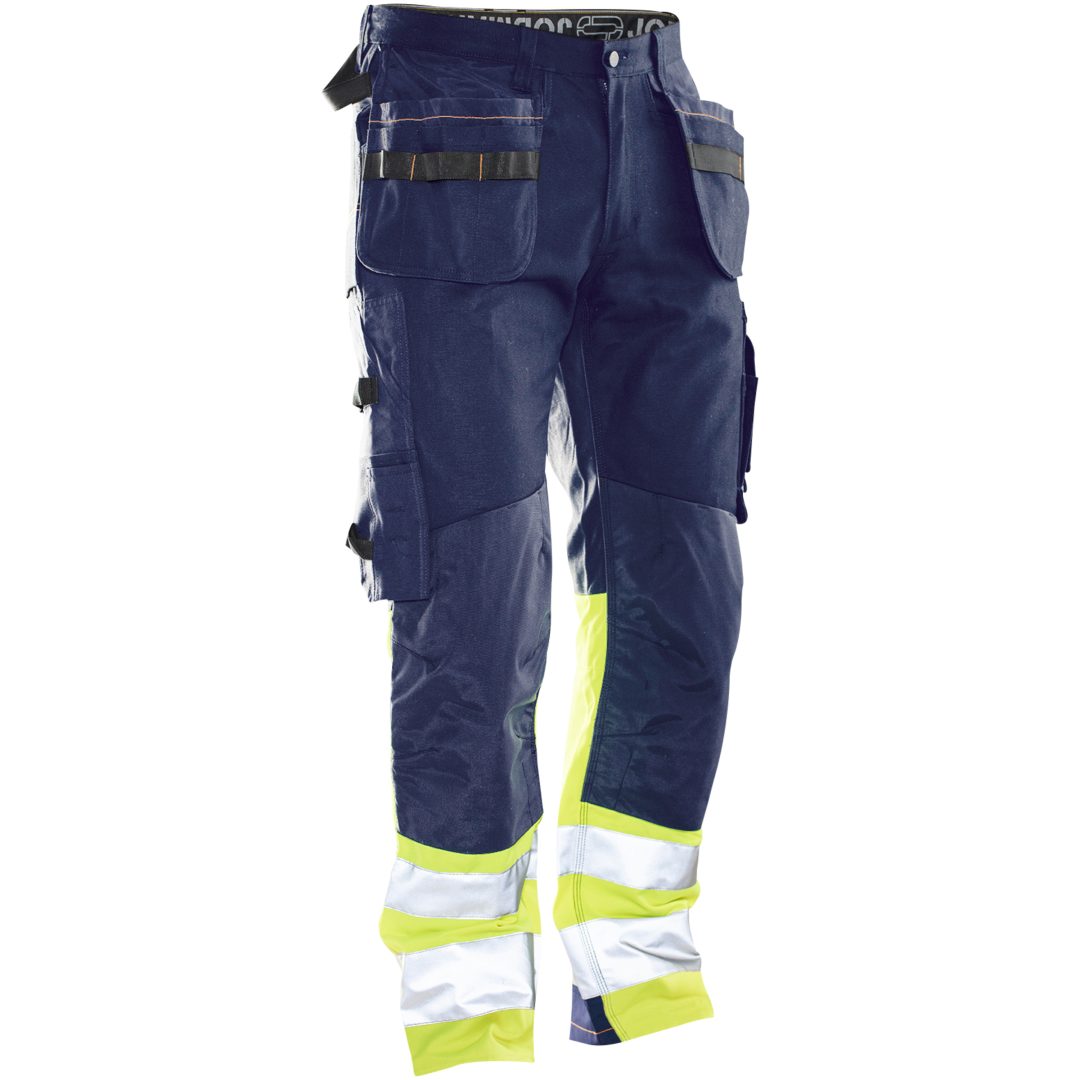 Hantverksbyxa Bomull Varsel 2297 Technical Marin/Gul Jobman C146