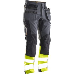 Hantverksbyxa Core Stretch Varsel 2134 Technical Mörkgrå/Gul Jobman