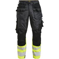 Hantverksbyxa Core Stretch Varsel 2134 Technical Mörkgrå/Gul Jobman