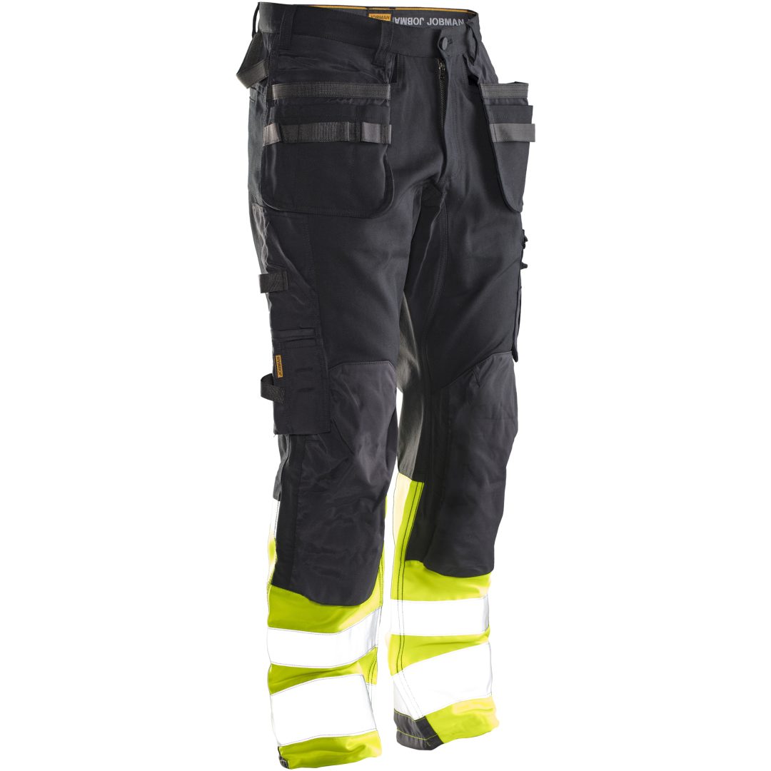 Hantverksbyxa Core Stretch Varsel 2134 Technical Svart/Gul Jobman C146