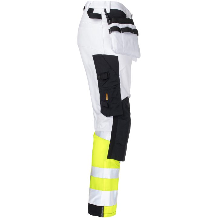 Hantverksbyxa Core Stretch Varsel 2134 Technical Vit/Gul Jobman C146 – bild 4