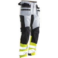 Hantverksbyxa Core Stretch Varsel 2134 Technical Vit/Gul Jobman