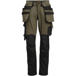 Hantverksbyxa Dam 2371 Stretch Oliv/svart Jobman