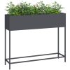 Hävdsodlingslåda Antracit Stål vidaXL 100 x 26 x 82 cm – miniatyr 3