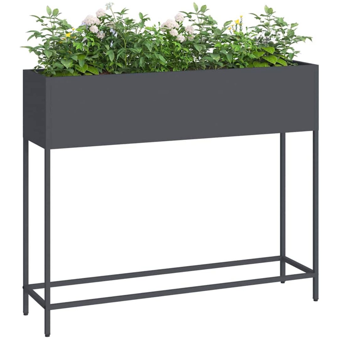 Hävdsodlingslåda Antracit Stål vidaXL 100 x 26 x 82 cm – bild 3