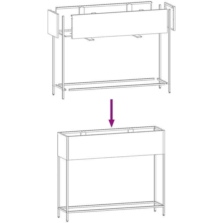 Hävdsodlingslåda Antracit Stål vidaXL 100 x 26 x 82 cm – bild 10