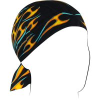 Headwrap Flydanna Classic Bandana Svart Orange ZAN HEADGEAR