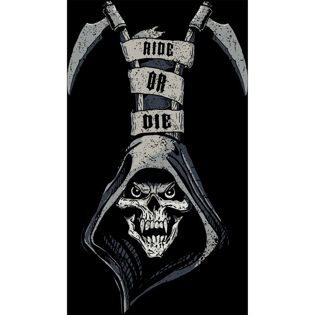 Headwrap Flydanna Reaper Svart Grå Vit ZAN HEADGEAR – bild 2
