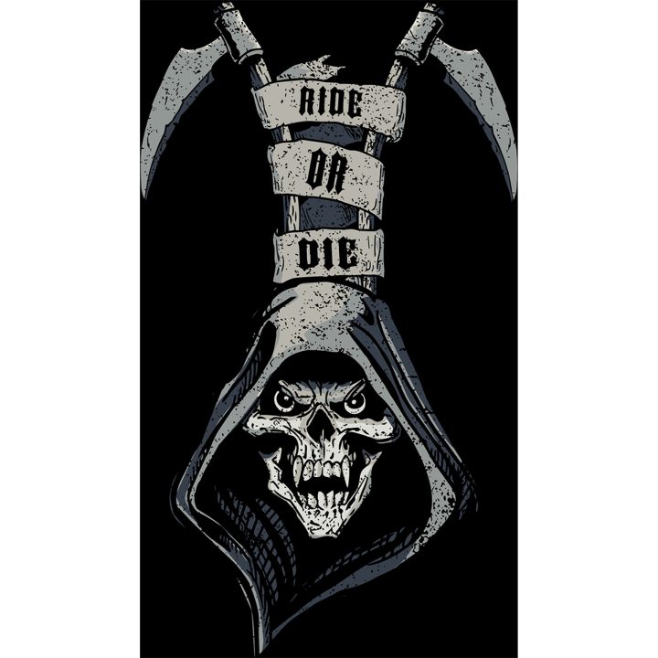 Headwrap Flydanna Reaper Svart Grå Vit ZAN HEADGEAR – bild 2