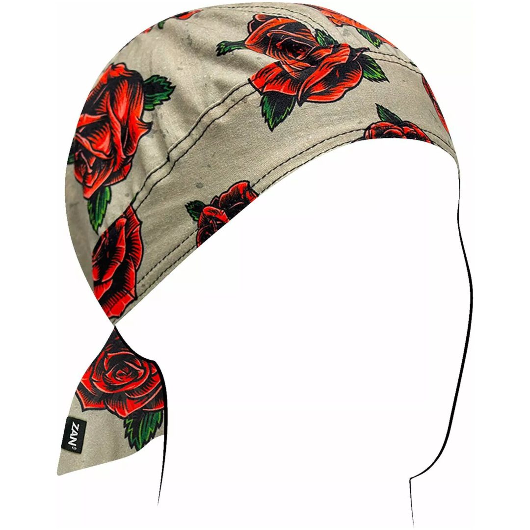 Headwrap Flydanna Tattoo Roses Grön Röd Sand ZAN HEADGEAR