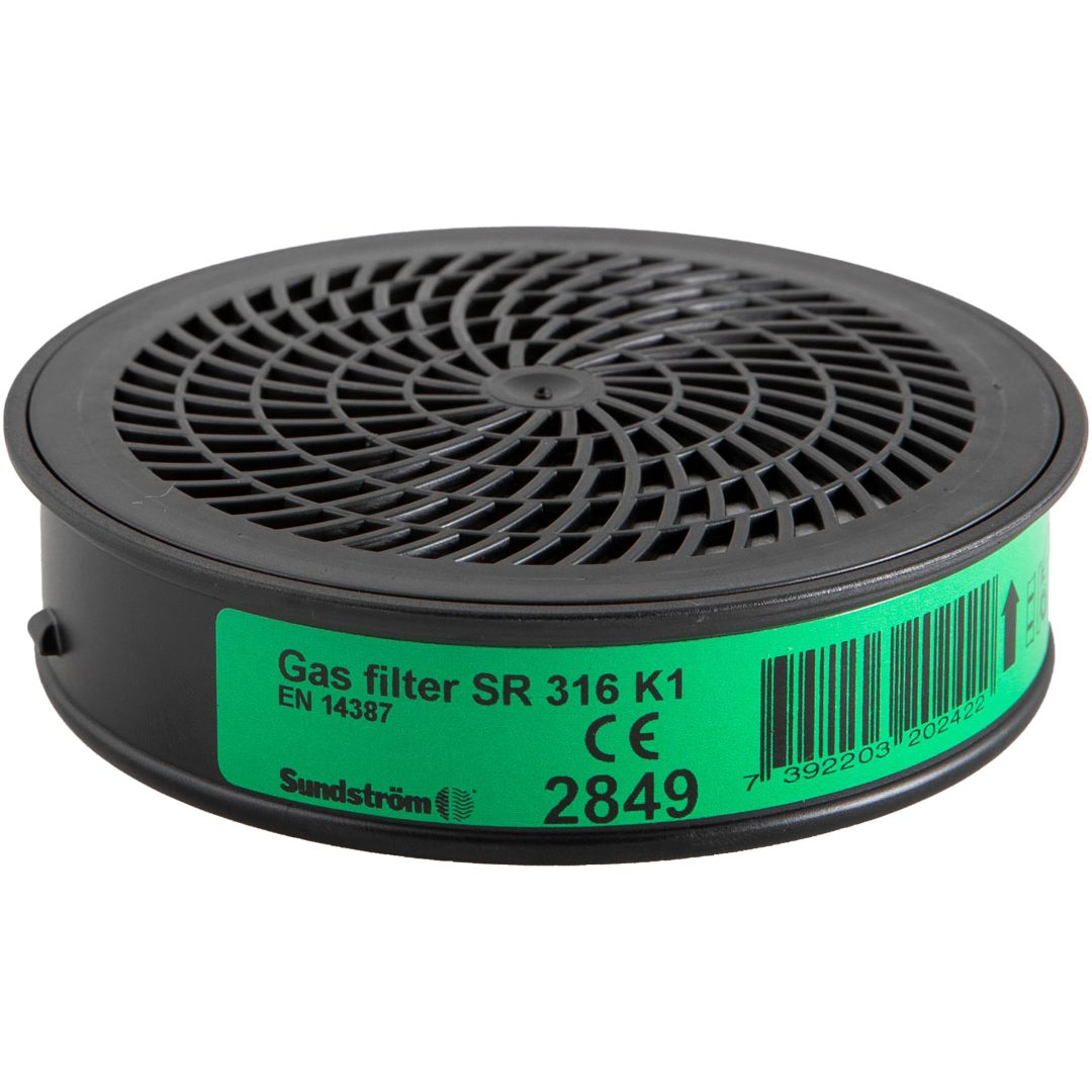 Hel-halvmaskfilter SR 316 Gas K1 Svart Sundström