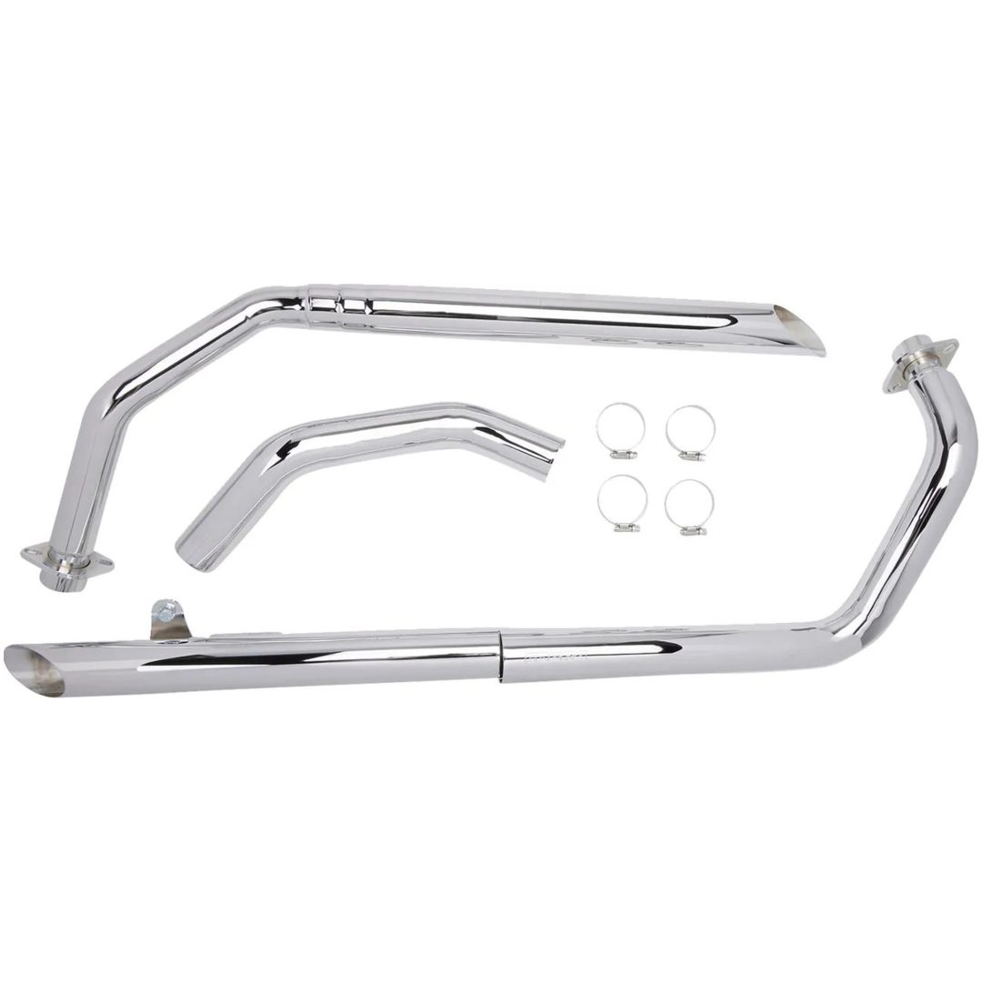 Helsystem Drag Pipe COBRA Chrome / Slash-Cut – bild 2