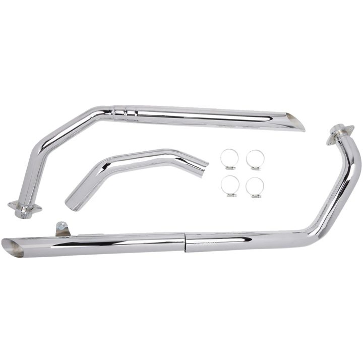 Helsystem Drag Pipe COBRA Chrome / Slash-Cut – bild 2