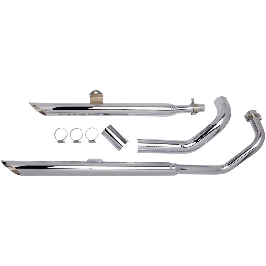 Helsystem Drag Pipe COBRA Chrome / Slash-Cut – bild 2