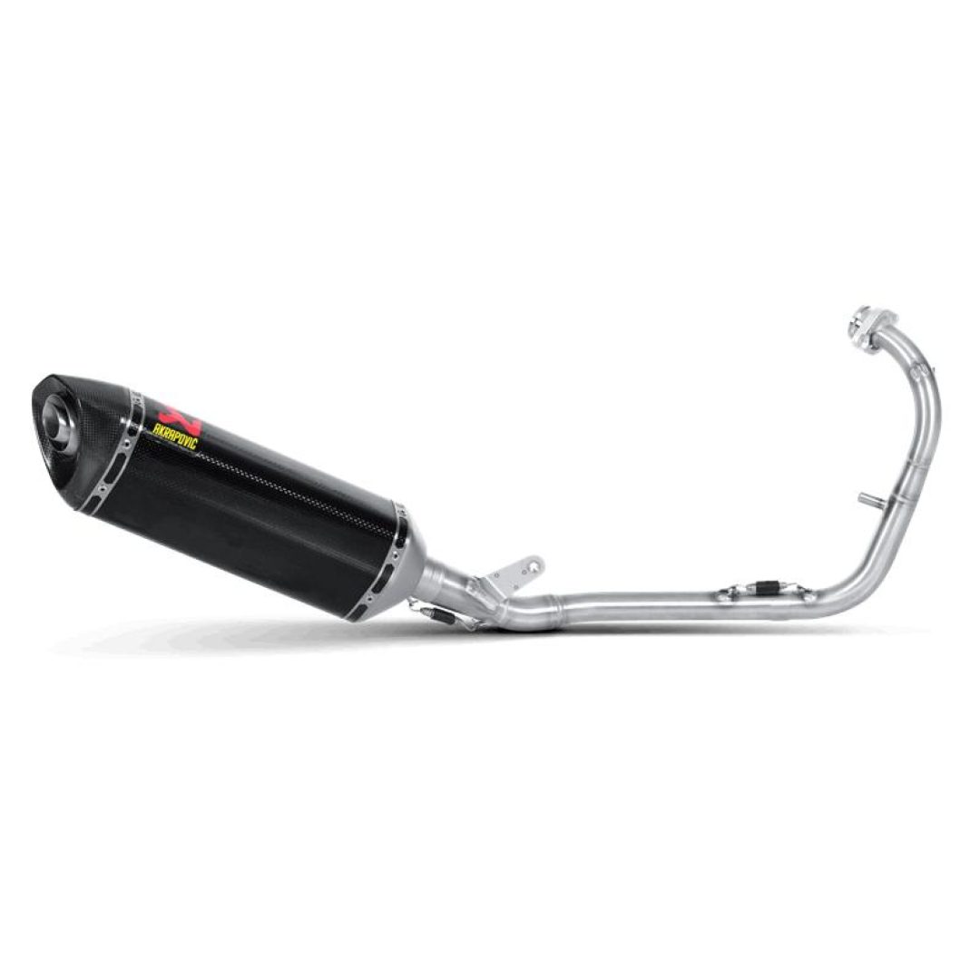 Helsystem Racing 1-i-1 Kolfiber/Rostfritt Stål Akrapovic svart/silver