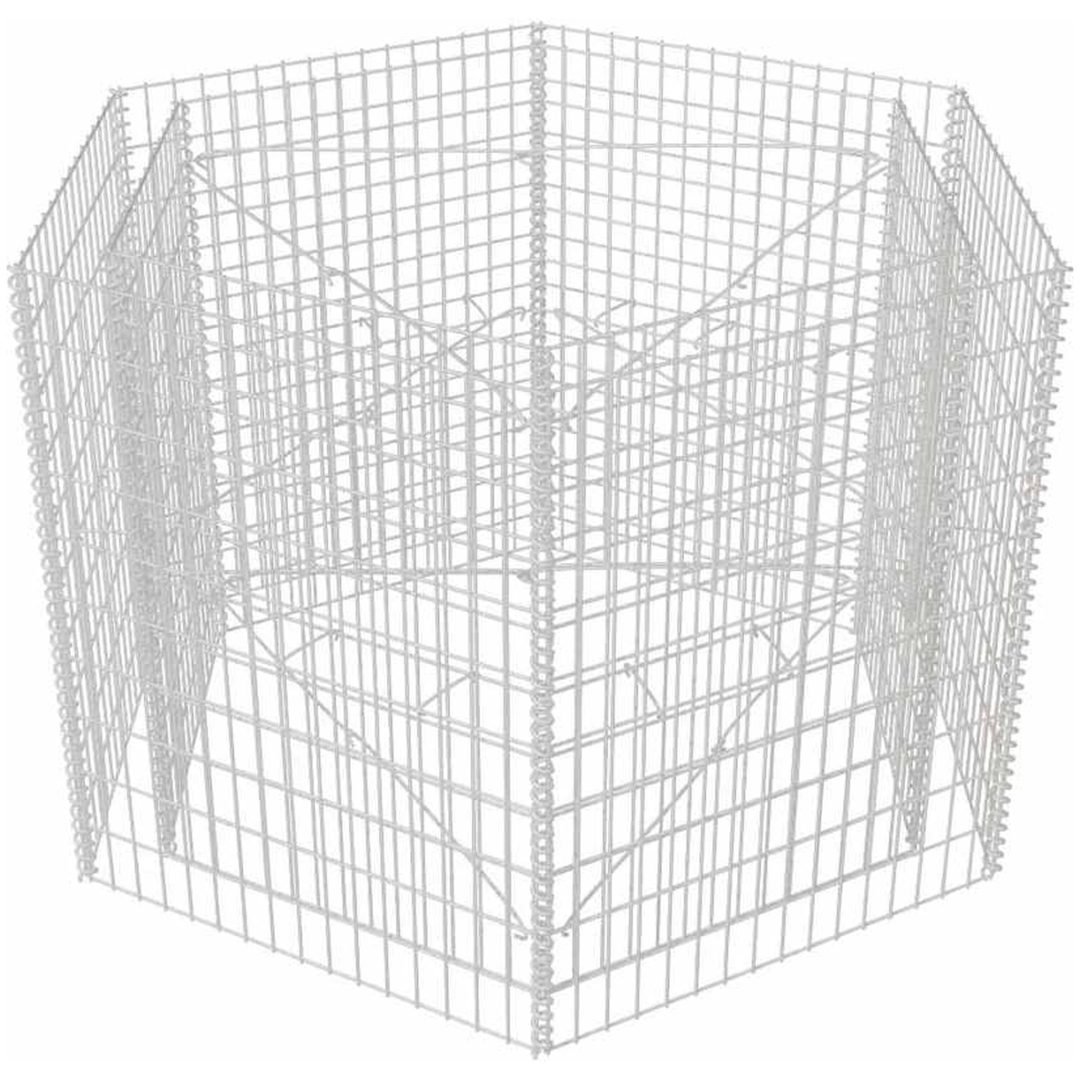 Hexagonal planteringsgabion upphöjd 160x140x100 cm vidaXL 160 x 139 x 100 cm – bild 4