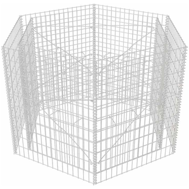 Hexagonal planteringsgabion upphöjd 160x140x100 cm vidaXL 160 x 139 x 100 cm – bild 4