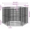Hexagonal planteringsgabion upphöjd 160x140x100 cm vidaXL 160 x 139 x 100 cm – miniatyr 7