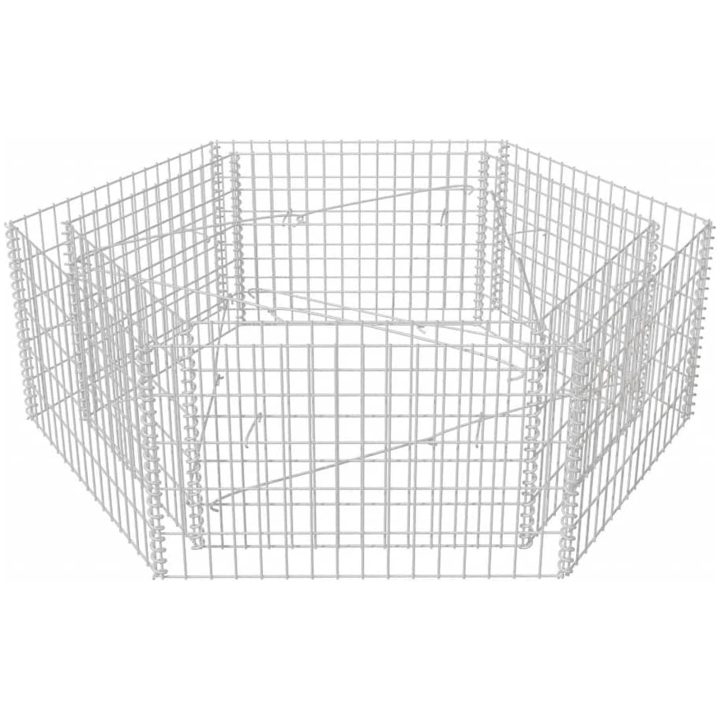 Hexagonal planteringsgabion upphöjd 160x140x50 cm vidaXL 160 x 139 x 50 cm – bild 2
