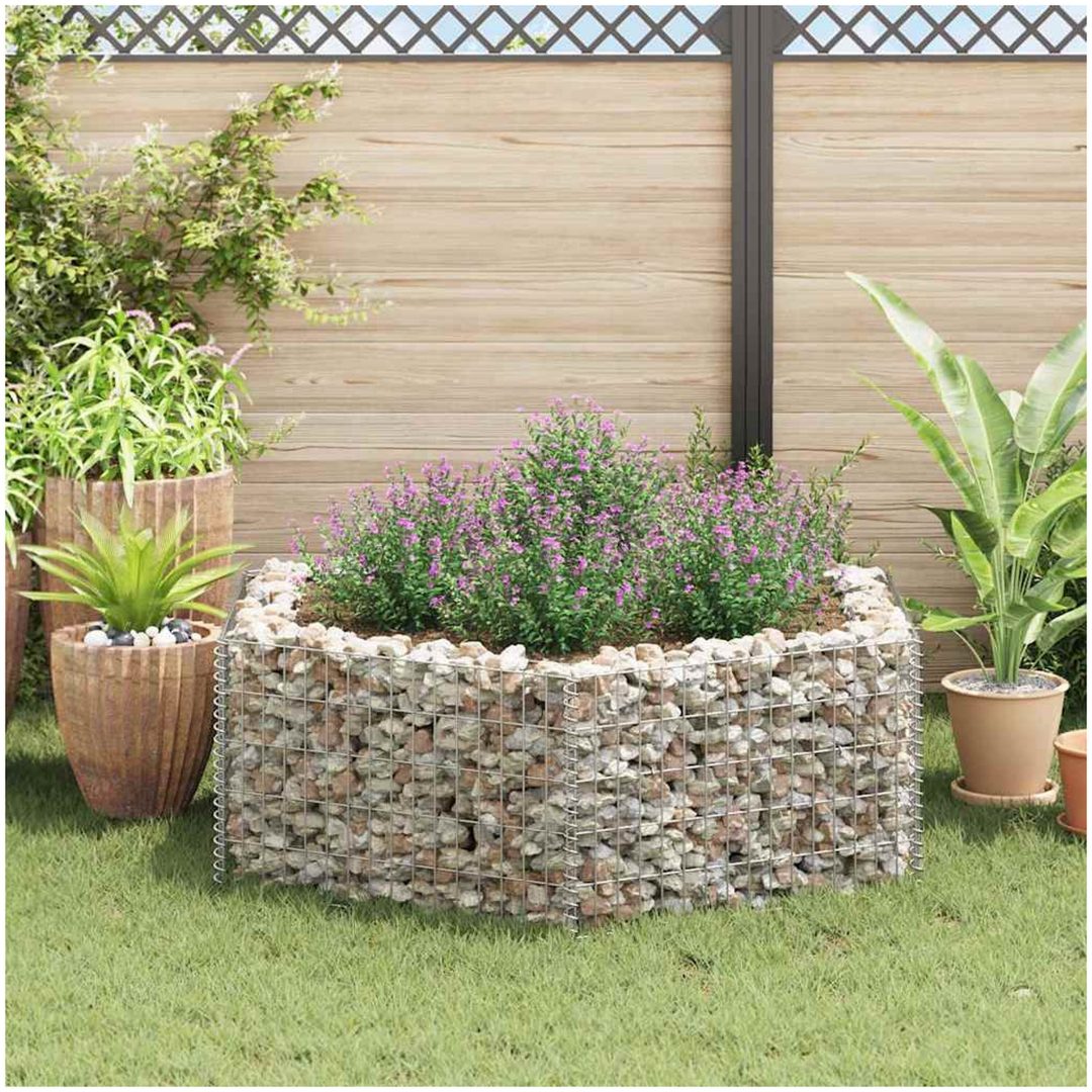 Hexagonal planteringsgabion upphöjd 160x140x50 cm vidaXL 160 x 139 x 50 cm – bild 3