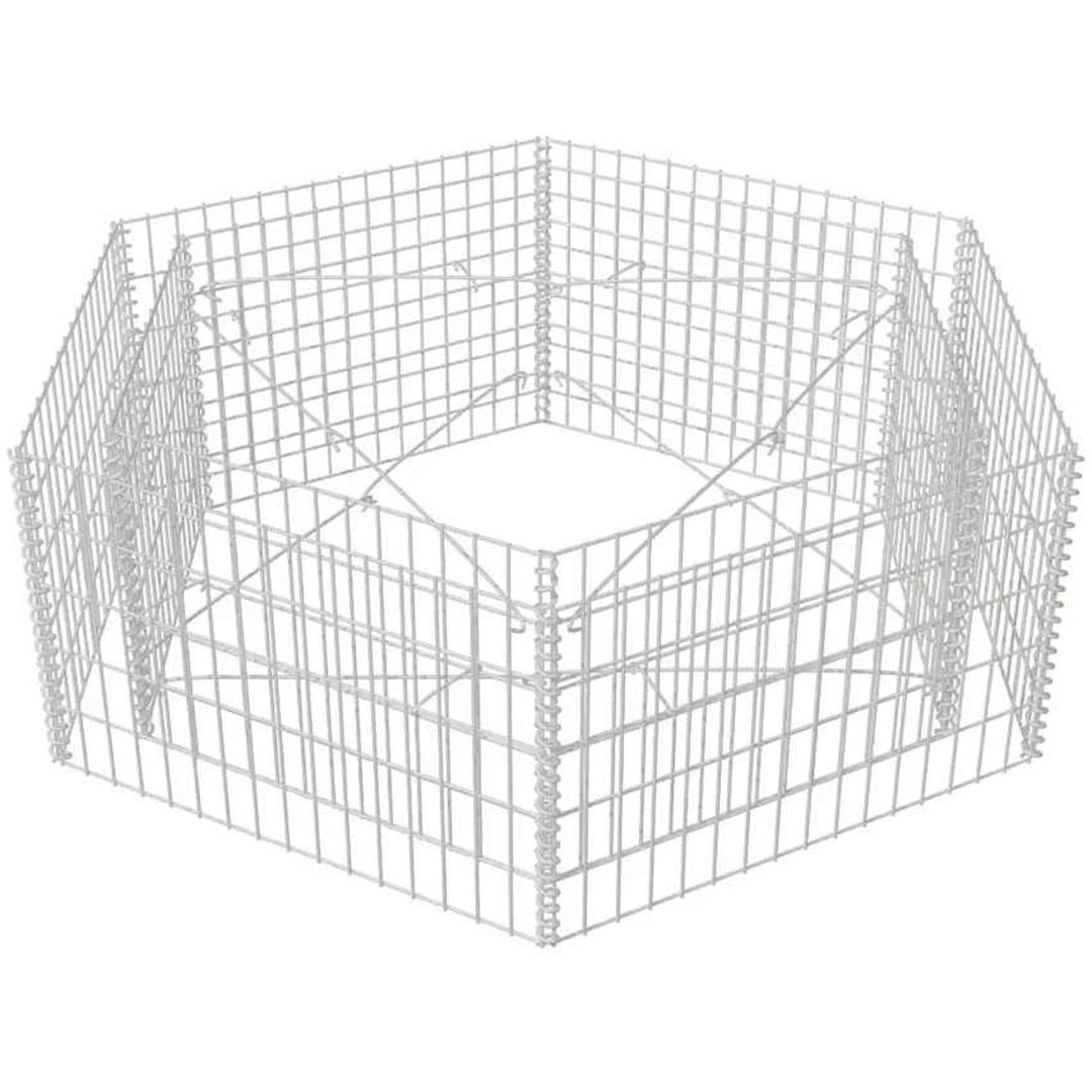 Hexagonal planteringsgabion upphöjd 160x140x50 cm vidaXL 160 x 139 x 50 cm – bild 4