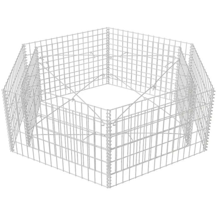 Hexagonal planteringsgabion upphöjd 160x140x50 cm vidaXL 160 x 139 x 50 cm – bild 4
