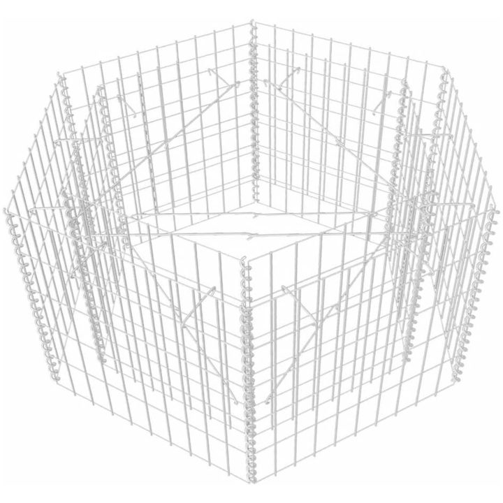 Hexagonal planteringsgabion upphöjd vidaXL 100 x 90 x 50 cm – bild 2
