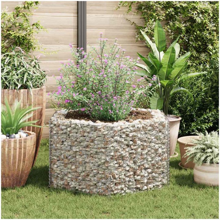 Hexagonal planteringsgabion upphöjd vidaXL 100 x 90 x 50 cm – bild 3