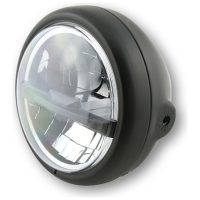 HIGHSIDER pro 5 3/4 inch LED headlight PECOS TYPE 5, matt black, black lens, side mount