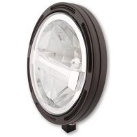 HIGHSIDER pro 7 inch LED headlight FRAME-R1 TYPE 4, black, bottom mount