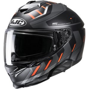Hjälm i71 Simo Svart/Grå/Fluo Orange MC6H, XS 54-55cm HJC