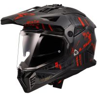HJÄLM LS2 MX702 PIONEER II CRAZY SVART/RÖD M