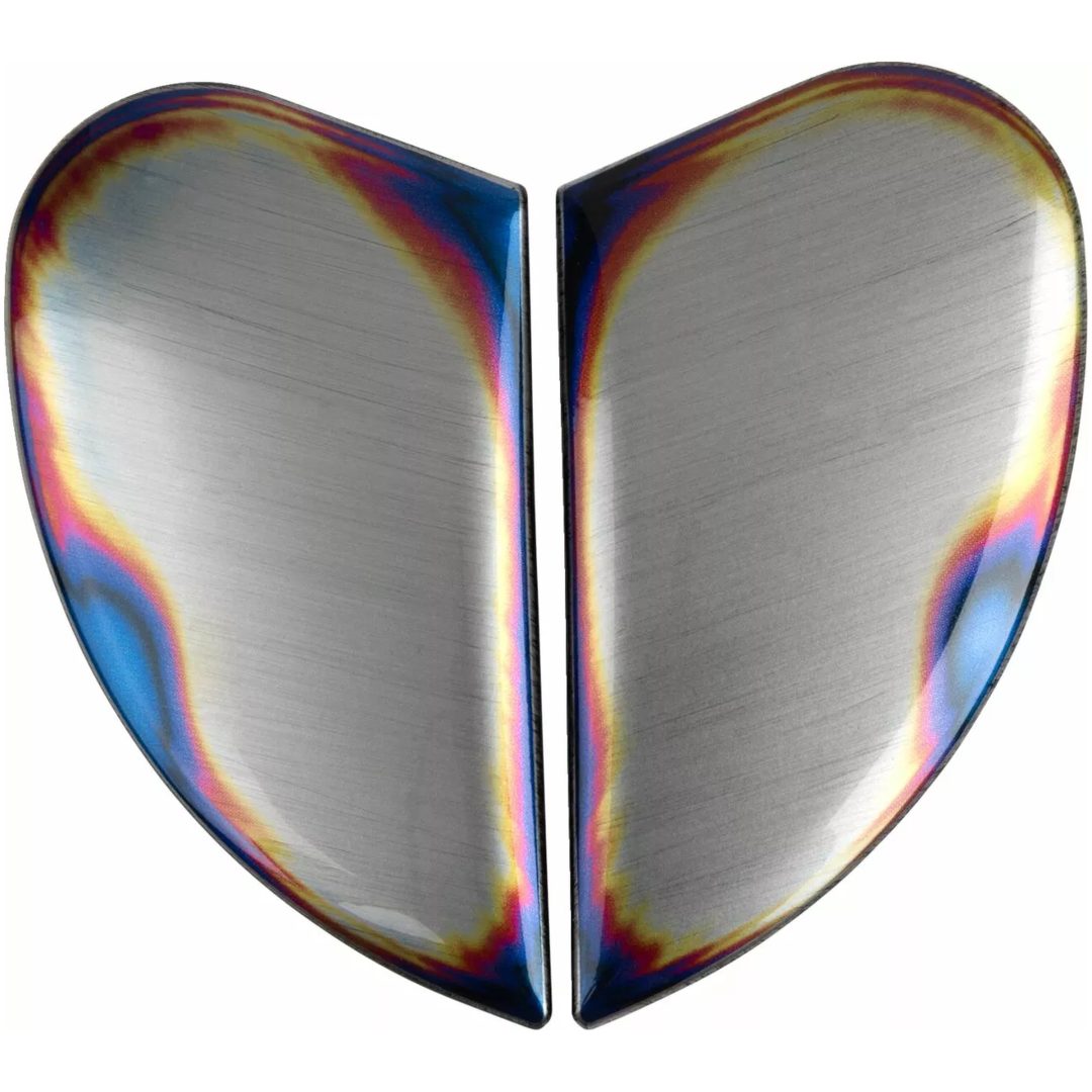 Hjälmsidoplattor Airframe Pro Re-Entry Silver Blå Röd ICON En storlek