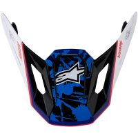 Hjälmskärm SM7 Blaster Blå Röd Vit ALPINESTARS(MX)