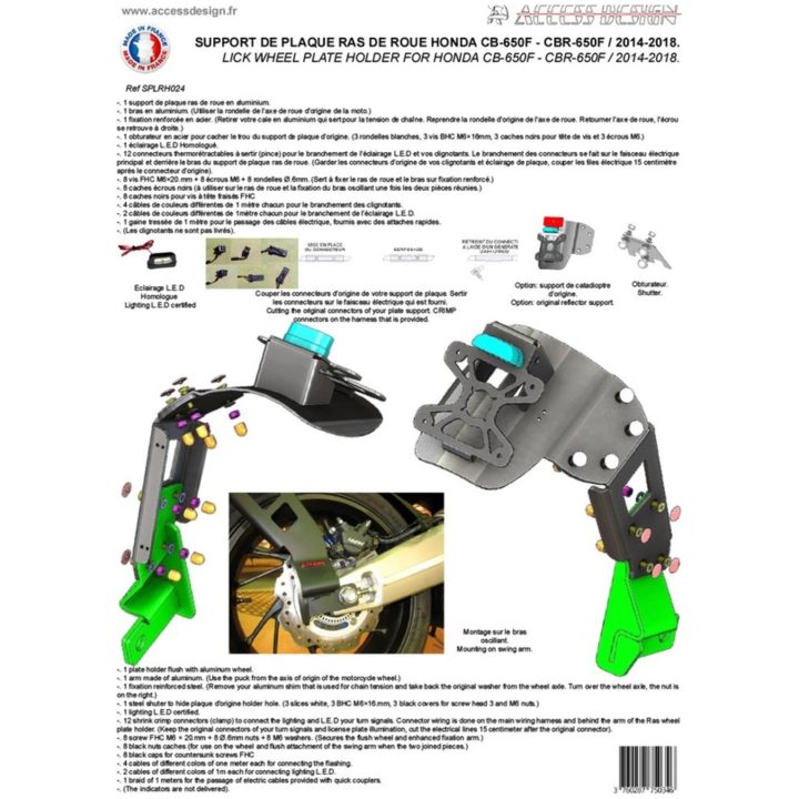 Hjulmonterad Nummerskyltshållare Svart Honda Cb650f ACCESS DESIGN Svart – bild 5