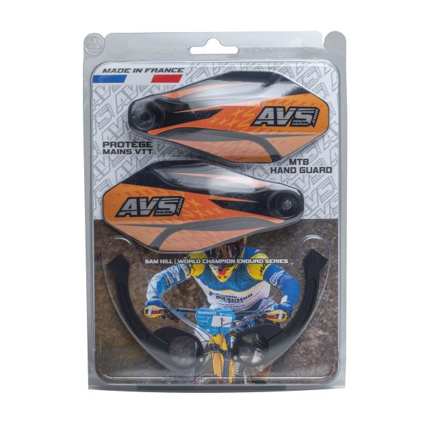 Handskydd Kit Med Aluminiumsstöd Svart/orange AVS RACING
