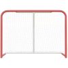 Hockeymål med nät röd & vit stål & polyester vidaXL 153 x 60 x 118 cm – miniatyr 3