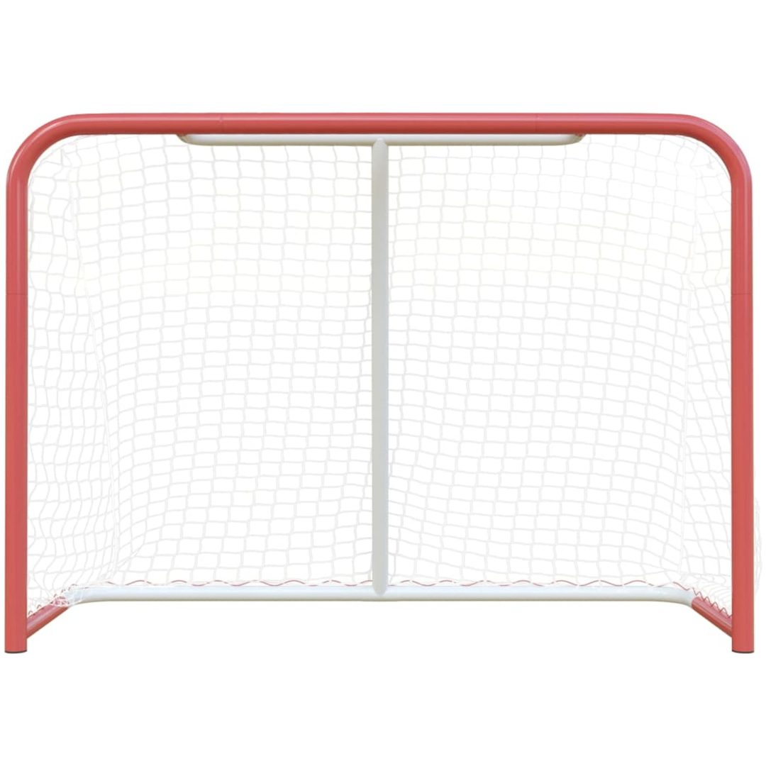 Hockeymål med nät röd & vit stål & polyester vidaXL 153 x 60 x 118 cm – bild 3