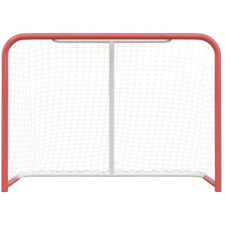 Hockeymål med nät röd & vit stål & polyester vidaXL 153 x 60 x 118 cm – bild 3