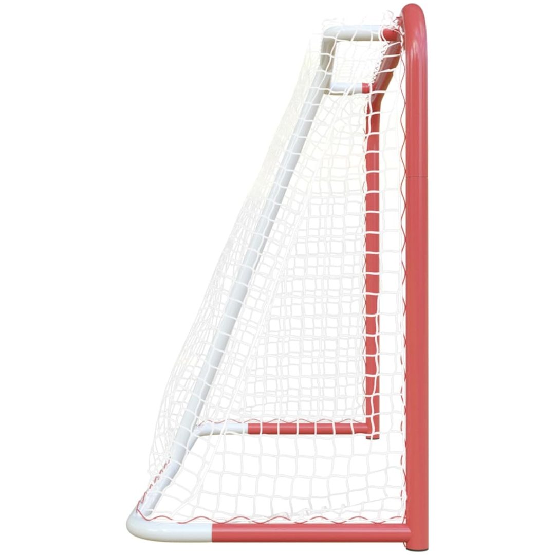 Hockeymål med nät röd & vit stål & polyester vidaXL 153 x 60 x 118 cm – bild 4